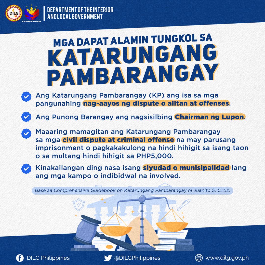 Impormasyon mula sa DILG tungkol sa Katarungang Pambarangay – Pinoy ...